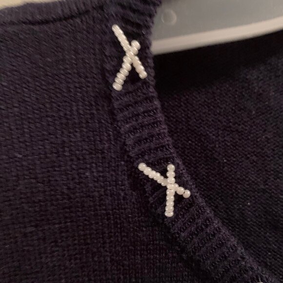 *HP* Karen Kane navy blue beaded sweater - Picture 7 of 12